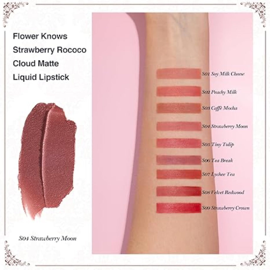 Flower Knows Strawberry Rococo Cloud Lip Cream Matte Liquid Lipstick