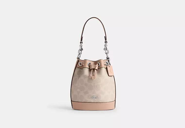 Coach Mini Bucket Bag In Signature Canvas