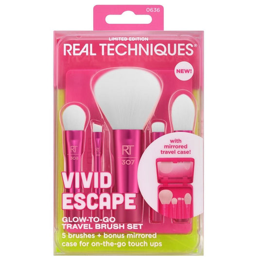 Real Techniques Glow-To-Go Travel Brush Set + Mirrored Compact