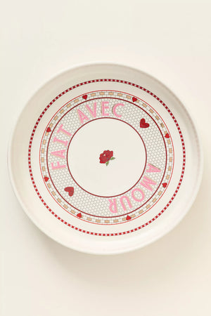 Anthropologie The Bistro Tile Stoneware Pie Dish: Valentine's Edition