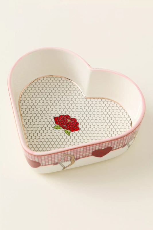 Anthropologie The Bistro Tile Stoneware Ramekin: Valentine's Edition