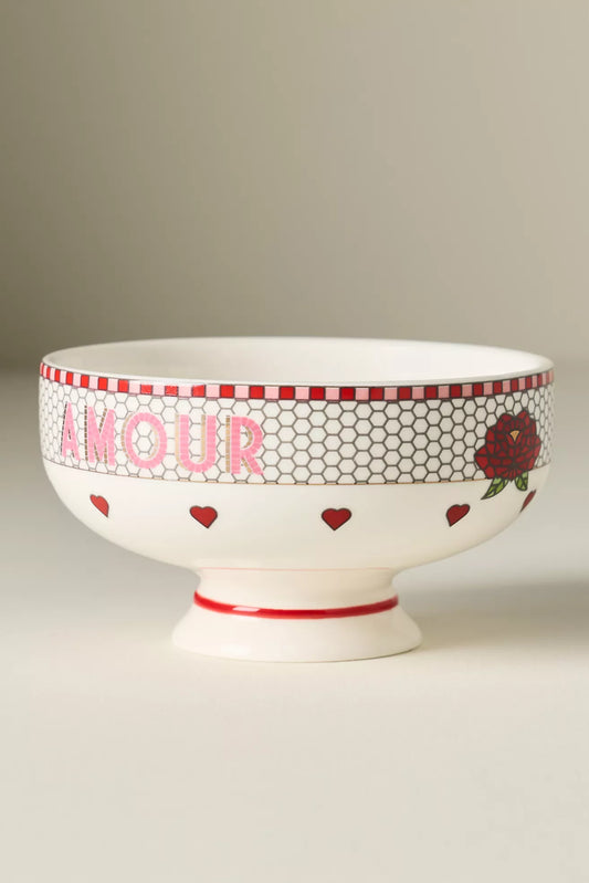 Anthropologie The Bistro Tile Stoneware Nut Bowl: Valentine's Day Edition