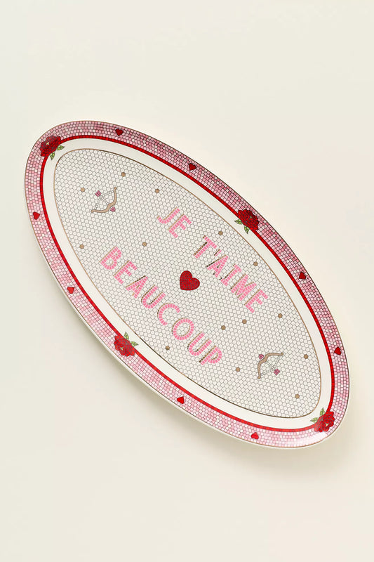 Anthropologie The Bistro Tile Stoneware Platter: Valentine's Day Edition
