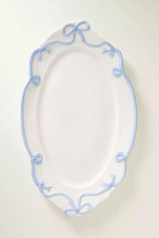 Anthropologie Benedita Bow Ceramic Stoneware Platter