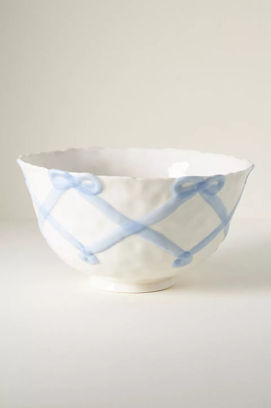 Anthropologie Benedita Bow Ceramic Stoneware Serve Bowl