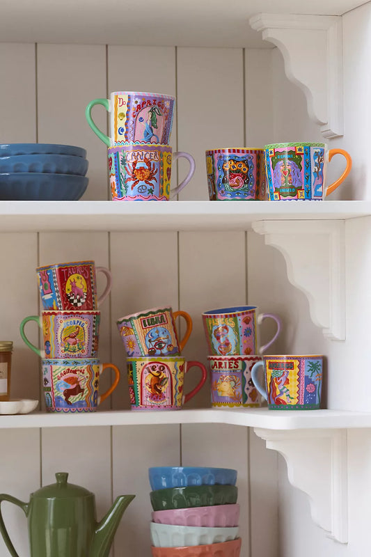 Anthropologie Eleanor Bowmer Zodiac Porzellan Tasse