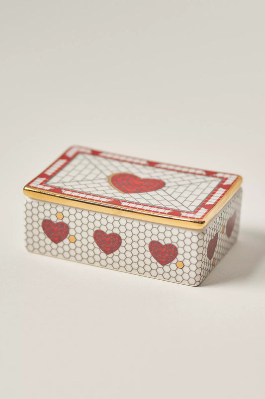Anthropologie Bistro Valentine Fliesen Steingut Schmuckschatulle