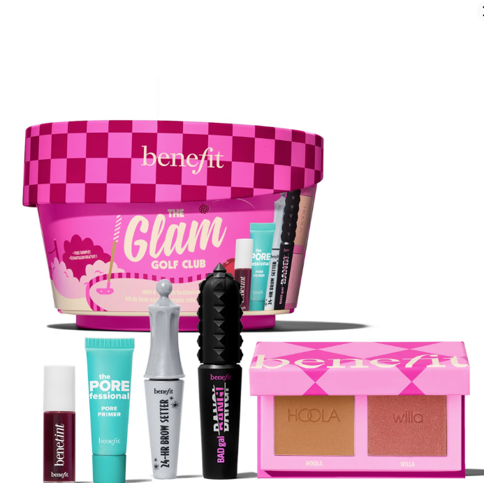 Benefit The Glam Golf Club, 6-piece Full Face Makeup Gift Set