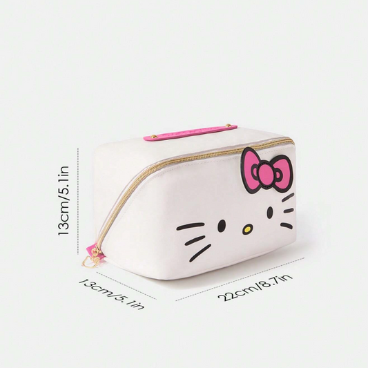 Hello Kitty White Zipper Closure Handbag Cosmetic Pouch