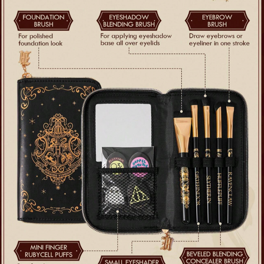 Hogwarts Brush Set With Makeup Sponges